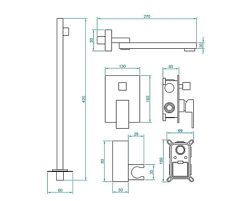 Приобрести Душевая система RGW Shower Panels SP-56B 51140856-04 Черная матовая в магазине сантехники Santeh-Crystal.ru