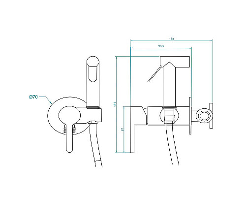 Купить Гигиенический душ со смесителем RGW Shower Panels SP-206 511408206-01 Хром в магазине сантехники Santeh-Crystal.ru