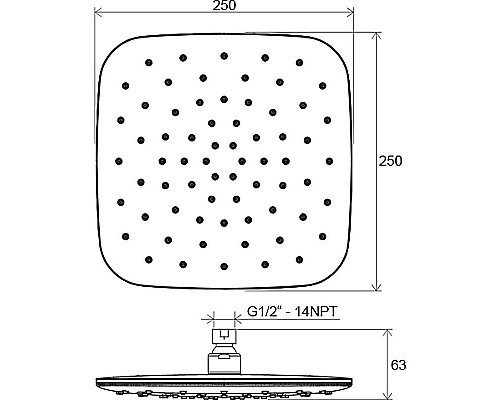 Купить Верхний душ Ravak X07P570 Черный матовый в магазине сантехники Santeh-Crystal.ru