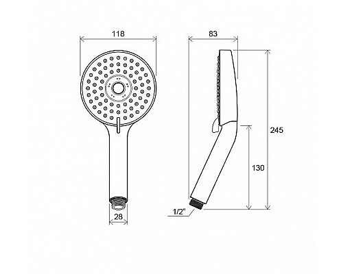 Купить Ручной душ Ravak 953.00 X07P009 Хром в магазине сантехники Santeh-Crystal.ru