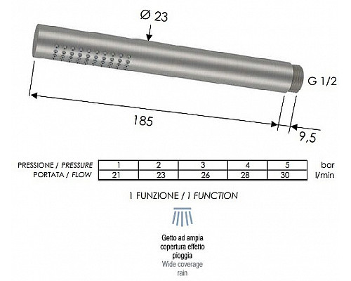 Приобрести Ручной душ Remer SS317MMX Нержавеющая сталь в магазине сантехники Santeh-Crystal.ru