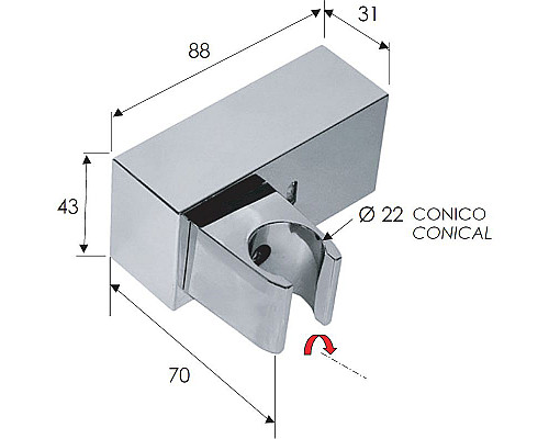 Приобрести Держатель ручного душа Remer 339S Хром в магазине сантехники Santeh-Crystal.ru