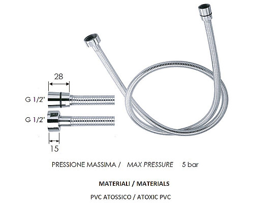 Приобрести Душевой шланг Remer 332CNBC150 Хром в магазине сантехники Santeh-Crystal.ru
