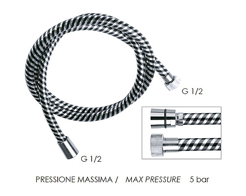 Купить Душевой шланг Remer 332CNNC150 Хром Черный глянец в магазине сантехники Santeh-Crystal.ru