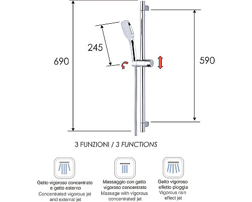 Заказать Душевой гарнитур Remer 315R318CP Хром в магазине сантехники Santeh-Crystal.ru