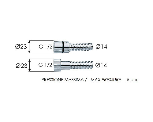 Купить Душевой шланг Remer 333CNES120 Хром в магазине сантехники Santeh-Crystal.ru
