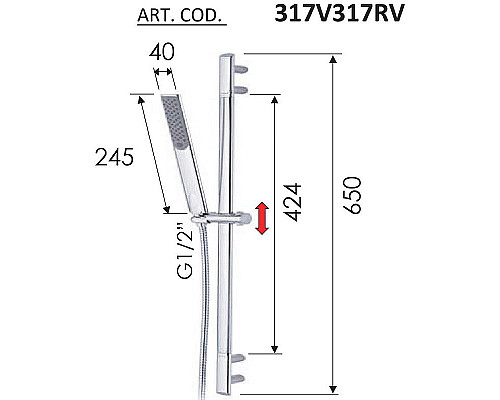 Заказать Душевой гарнитур Remer 317V317RV Хром в магазине сантехники Santeh-Crystal.ru