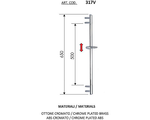 Купить Душевая штанга Remer 317V Хром в магазине сантехники Santeh-Crystal.ru