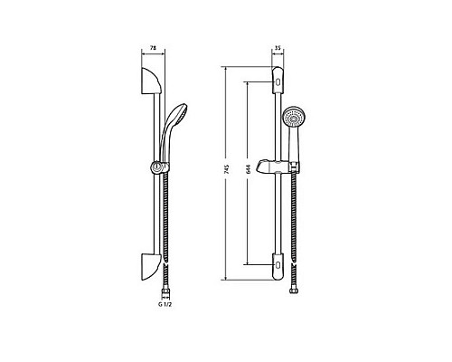 Купить Душевой гарнитур Roca Natura 5B9402C07 Хром в магазине сантехники Santeh-Crystal.ru