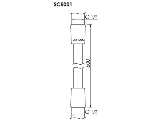Душевой шланг Sancos SC5001MB Черный матовый