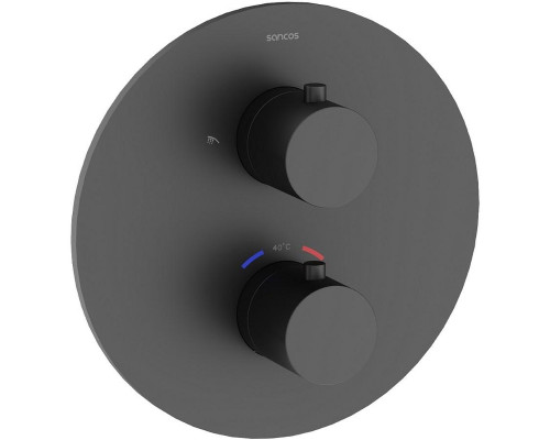 Душевая система Sancos Etna SC9010MB с термостатом Черная матовая