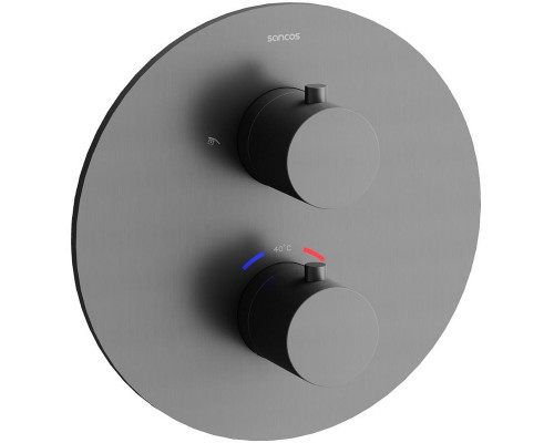 Душевая система Sancos Etna SC9010GG с термостатом Вороненая сталь