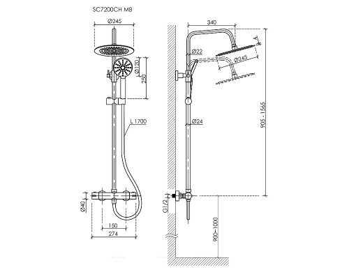Душевая система Sancos Kanedo SC7200CH цвет хром