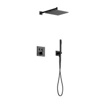 Душевая система Sancos Linn SC9022MB с термостатом Черная матовая