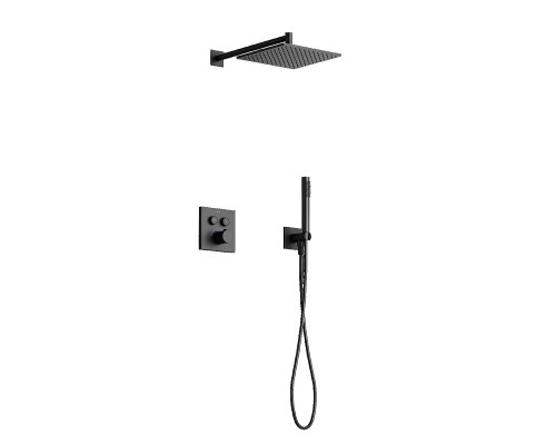 Душевая система Sancos Linn SC9022MB с термостатом Черная матовая