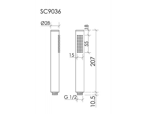 Ручной душ Sancos Stick SC9036GG цвет Вороненая сталь