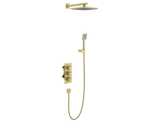 Купить Душевая система Timo Tetra-thermo SX-0179/17SM с термостатом Золото матовое в магазине сантехники Santeh-Crystal.ru