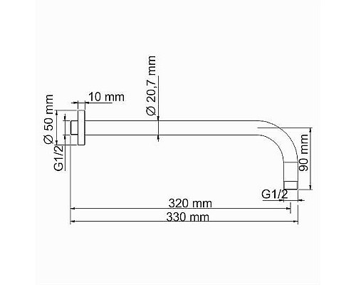 Приобрести Кронштейн для верхнего душа WasserKRAFT A097 Хром матовый в магазине сантехники Santeh-Crystal.ru