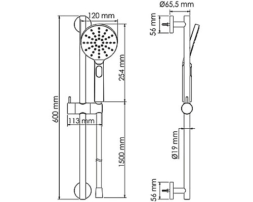 Приобрести Душевой гарнитур WasserKRAFT A144 Хром в магазине сантехники Santeh-Crystal.ru