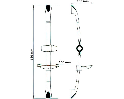 Приобрести Душевая штанга WasserKRAFT A006 Хром в магазине сантехники Santeh-Crystal.ru
