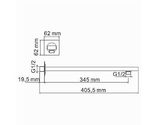 Заказать Кронштейн для верхнего душа WasserKRAFT A219 Черный матовый в магазине сантехники Santeh-Crystal.ru