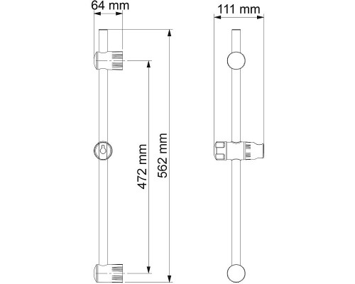 Заказать Душевая штанга WasserKRAFT A012 Хром матовый в магазине сантехники Santeh-Crystal.ru