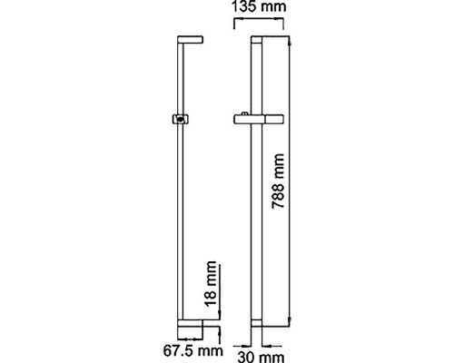 Приобрести Душевая штанга WasserKRAFT A037 Хром в магазине сантехники Santeh-Crystal.ru