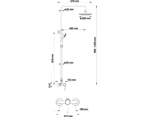 Приобрести Душевая система WasserKRAFT A12202 Хром в магазине сантехники Santeh-Crystal.ru