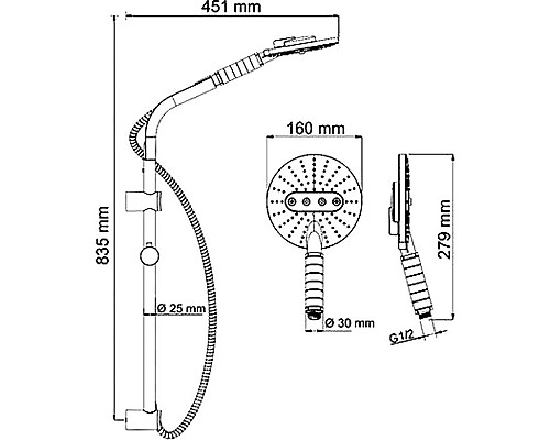 Заказать Душевой гарнитур WasserKRAFT A044 Хром в магазине сантехники Santeh-Crystal.ru