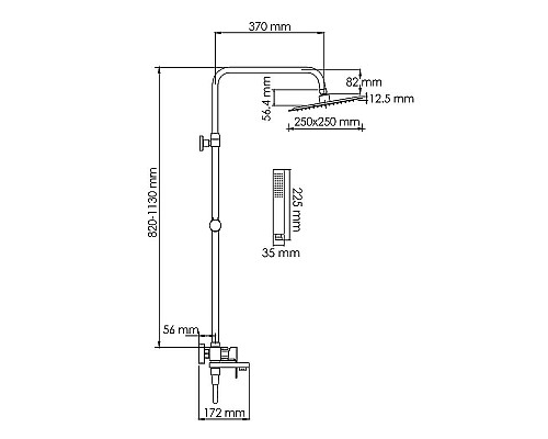 Купить Душевая система WasserKRAFT A277.255.218.BM Черная матовая в магазине сантехники Santeh-Crystal.ru