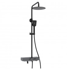 Душевая система WasserKRAFT A114.258.130.CB Thermo с термостатом Черная матовая