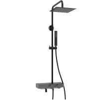 Душевая система WasserKRAFT A114.255.218.CB Thermo с термостатом Черная матовая