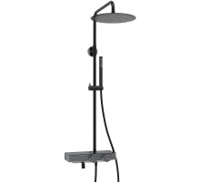 Душевая система WasserKRAFT A114.160.217.CB Thermo с термостатом Черная матовая