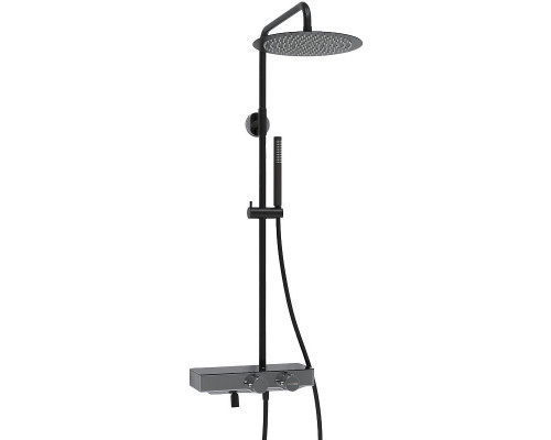 Приобрести Душевая система WasserKRAFT A114.160.217.CB Thermo с термостатом Черная матовая в магазине сантехники Santeh-Crystal.ru