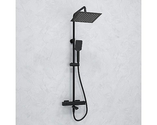 Купить Душевая система WasserKRAFT A299.255.130.BM Thermo с термостатом Черная матовая в магазине сантехники Santeh-Crystal.ru