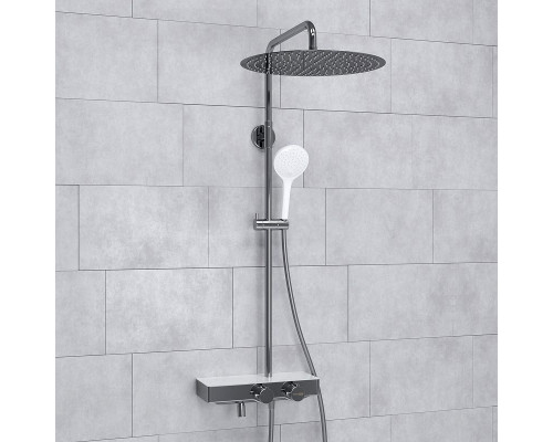 Купить Душевая система WasserKRAFT A113.117.155.CH Thermo с термостатом Хром Белая в магазине сантехники Santeh-Crystal.ru