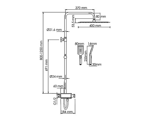 Купить Душевая система WasserKRAFT A113.119.126.CH Thermo с термостатом Хром Белая в магазине сантехники Santeh-Crystal.ru