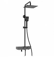 Душевая система WasserKRAFT A114.255.130.CB Thermo с термостатом Черная матовая