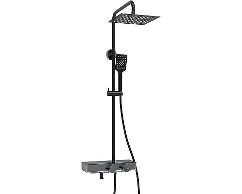Заказать Душевая система WasserKRAFT A114.255.130.CB Thermo с термостатом Черная матовая в магазине сантехники Santeh-Crystal.ru