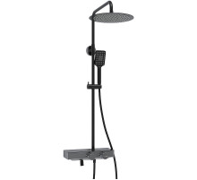 Душевая система WasserKRAFT A114.160.130.CB Thermo с термостатом Черная матовая