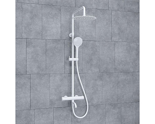 Купить Душевая система WasserKRAFT A188.257.155.WM Thermo с термостатом Белая матовая в магазине сантехники Santeh-Crystal.ru