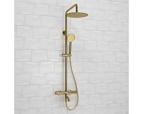 Приобрести Душевая система WasserKRAFT A188.208.207.PG Thermo с термостатом Золото глянцевое в магазине сантехники Santeh-Crystal.ru