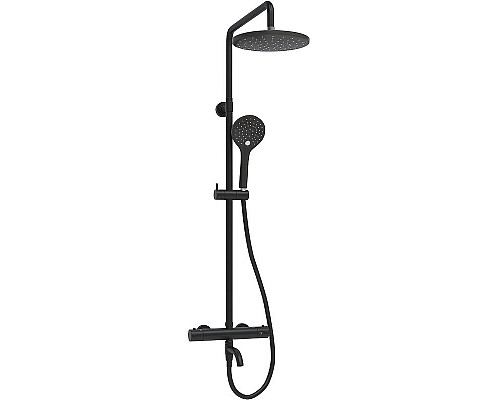 Купить Душевая система WasserKRAFT A288.077.078.BM Thermo с термостатом Черная матовая в магазине сантехники Santeh-Crystal.ru