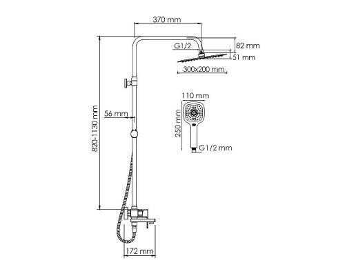 Приобрести Душевая система WasserKRAFT A177.069.065.010.CH Хром в магазине сантехники Santeh-Crystal.ru