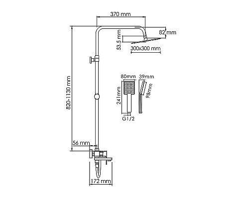 Купить Душевая система WasserKRAFT A177.118.141.087.CH Хром в магазине сантехники Santeh-Crystal.ru
