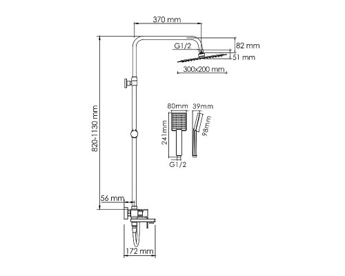 Приобрести Душевая система WasserKRAFT A177.069.141.087.CH Хром в магазине сантехники Santeh-Crystal.ru