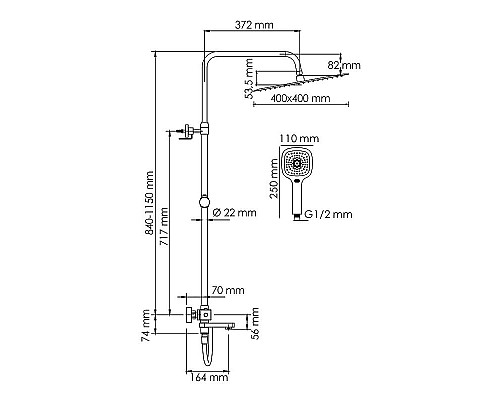 Приобрести Душевая система WasserKRAFT A199.119.065.087.CH Thermo с термостатом Хром в магазине сантехники Santeh-Crystal.ru