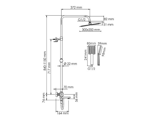 Заказать Душевая система WasserKRAFT A199.069.141.087.CH Thermo с термостатом Хром в магазине сантехники Santeh-Crystal.ru