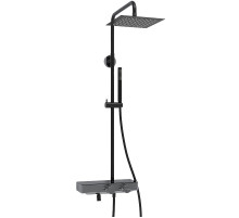 Душевая система WasserKRAFT A114.255.217.CB Thermo с термостатом Черная матовая