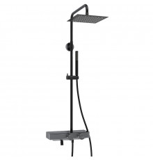 Душевая система WasserKRAFT A114.255.217.CB Thermo с термостатом Черная матовая
